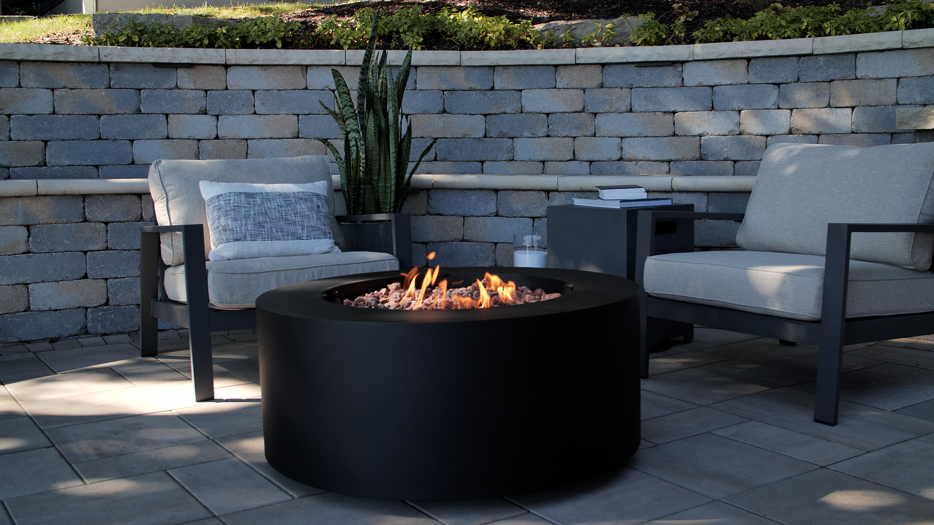 Aegean Round Fire Table